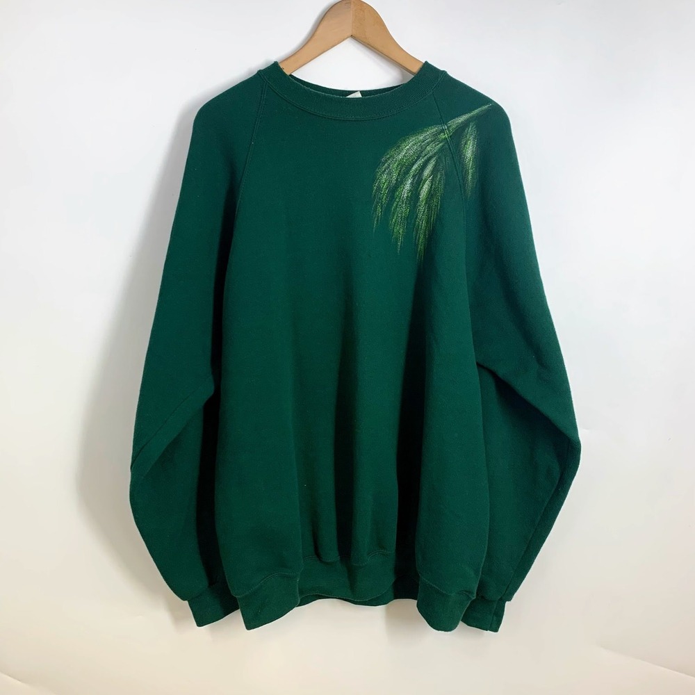 Santee By Pluma Men's Vintage Made In U.S.A V‎ Crew Long Sleeve Sweatshirt SZ XL